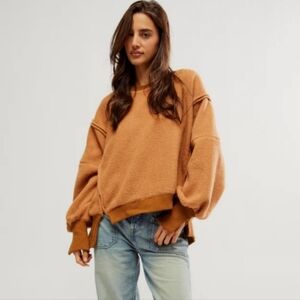 NWT Free People Cozy Camden Sandstorm Pullover size L